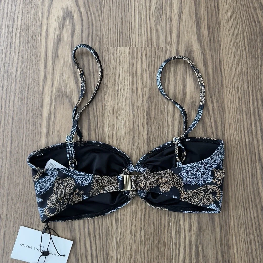 NEW Faithful The Brand Womens Paisley Two Piece Bathing Suit Black Small/Medium*